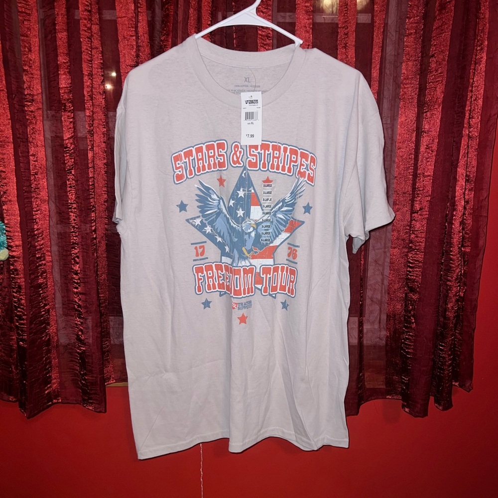 Tractor Supply Co  White Stars & Stripes Freedom Tour Tee